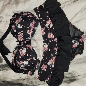 Skull/PolkaDot Swim Set